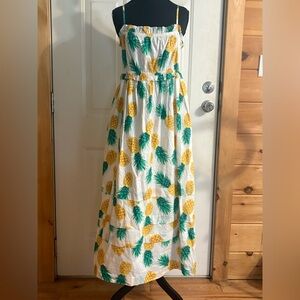 J. Crew Pineapple Print 100% cotton Dress size 6 *